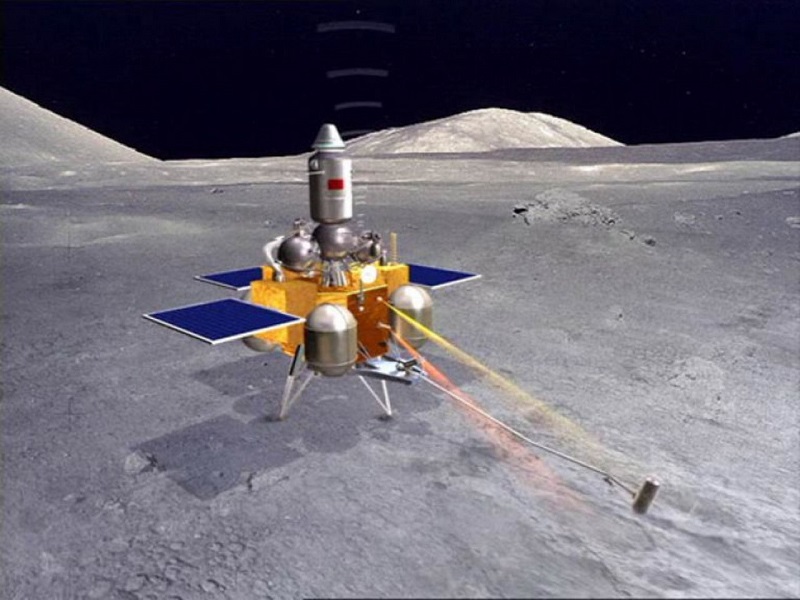 Посадочный модуль китайского аппарата «Чанъэ-5» готовится к посадке на Луну - Фото